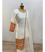 This fully stitched pure handloom  KURTA dupatta and palazzo