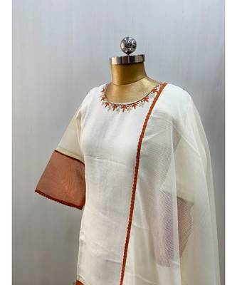 This fully stitched pure handloom  KURTA dupatta and palazzo 2