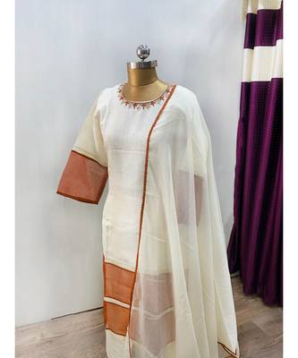 This fully stitched pure handloom  KURTA dupatta and palazzo 3