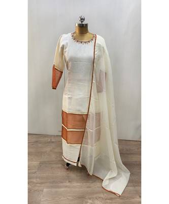 This fully stitched pure handloom  KURTA dupatta and palazzo 4