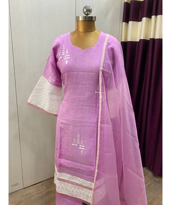 This fully stitched pure handloom  KURTA dupatta and palazzo 1