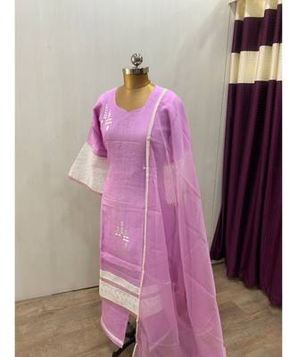 This fully stitched pure handloom  KURTA dupatta and palazzo 2
