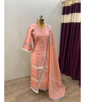 This fully stitched pure handloom  KURTA dupatta and palazzo 3
