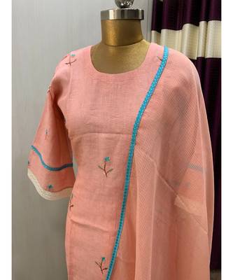 This fully stitched pure handloom  KURTA dupatta and palazzo 4