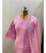 This fully stitched pure handloom  KURTA dupatta and palazzo
