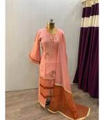 This fully stitched pure handloom  KURTA dupatta and palazzo