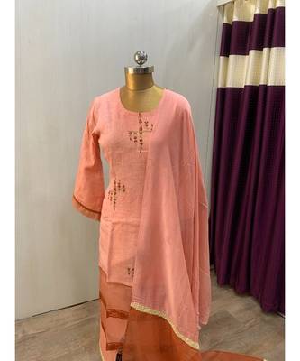This fully stitched pure handloom  KURTA dupatta and palazzo 2