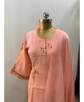 This fully stitched pure handloom  KURTA dupatta and palazzo 3