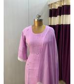 This fully stitched pure handloom  KURTA dupatta and palazzo