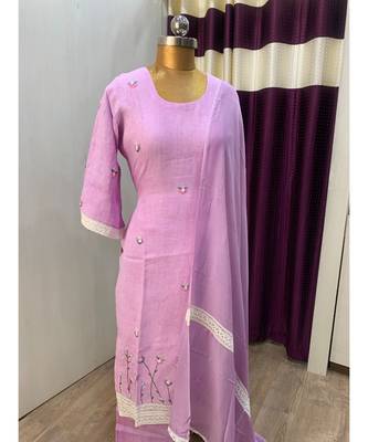 This fully stitched pure handloom  KURTA dupatta and palazzo 3