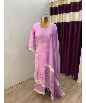 This fully stitched pure handloom  KURTA dupatta and palazzo 4