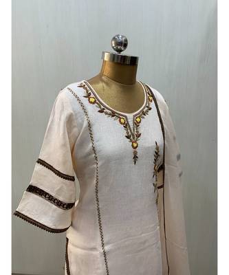 This fully stitched pure handloom  KURTA dupatta and palazzo 2
