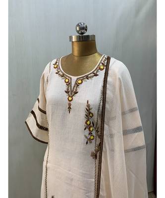 This fully stitched pure handloom  KURTA dupatta and palazzo 3