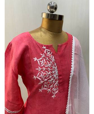 This fully stitched pure handloom  KURTA dupatta and palazzo 2