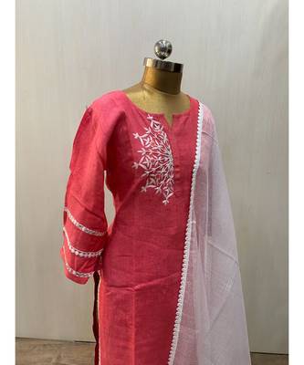 This fully stitched pure handloom  KURTA dupatta and palazzo 4