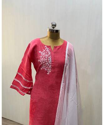 This fully stitched pure handloom  KURTA dupatta and palazzo 5