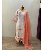 This fully stitched pure handloom  KURTA dupatta and palazzo