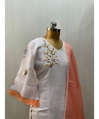 This fully stitched pure handloom  KURTA dupatta and palazzo 2