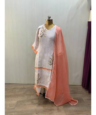 This fully stitched pure handloom  KURTA dupatta and palazzo 4