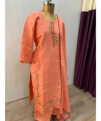 This fully stitched pure handloom  KURTA dupatta and palazzo 4