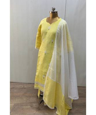 This fully stitched pure handloom  KURTA dupatta and palazzo 3