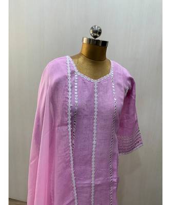 This fully stitched pure handloom  KURTA dupatta and palazzo 3