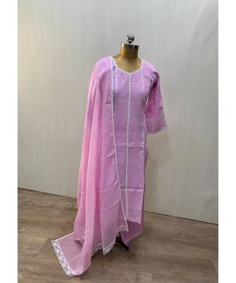 This fully stitched pure handloom  KURTA dupatta and palazzo 4