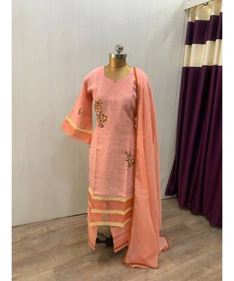 This fully stitched pure handloom  KURTA dupatta and palazzo 1