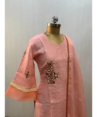 This fully stitched pure handloom  KURTA dupatta and palazzo 2