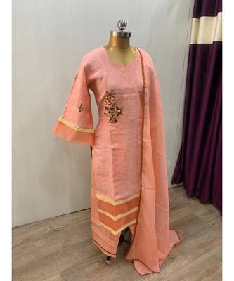This fully stitched pure handloom  KURTA dupatta and palazzo 3