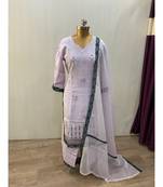 This fully stitched pure handloom  KURTA dupatta and palazzo