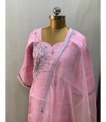 This fully stitched pure handloom  KURTA dupatta and palazzo