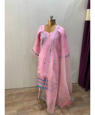 This fully stitched pure handloom  KURTA dupatta and palazzo 2