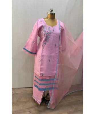 This fully stitched pure handloom  KURTA dupatta and palazzo 3