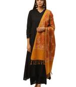 Anekaant Mustard & Multi Floral Embroidered Acrowool Shawl