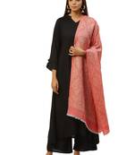 Anekaant Red & Gold Woven Paisley Pure Modal Shawl