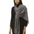 Anekaant Dark Grey & White Woven Checkered Acrowool Stole