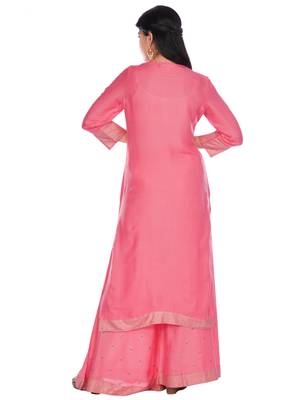 Peach floral print rayon salwar 2