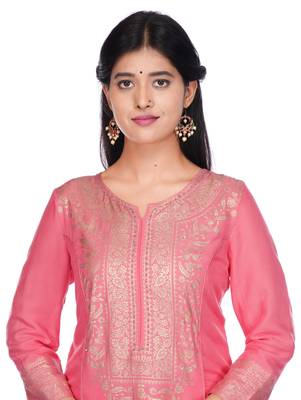 Peach floral print rayon salwar 3
