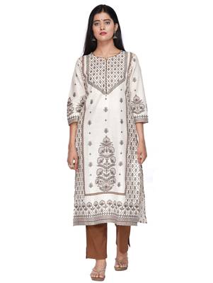 White floral print blended cotton salwar 1