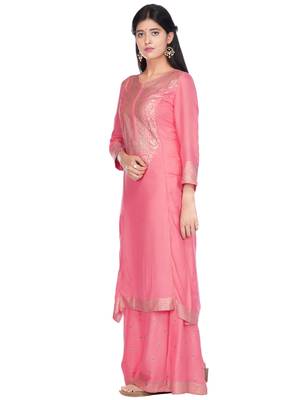 Peach floral print rayon salwar 4