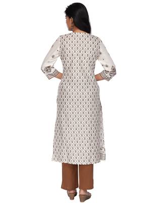 White floral print blended cotton salwar 2