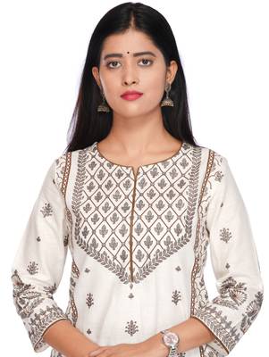 White floral print blended cotton salwar 3