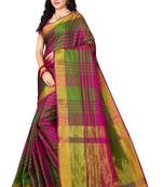 Multi plain art silk saree with blouse