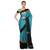 Blue plain art silk saree with blouse