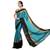 Blue plain art silk saree with blouse