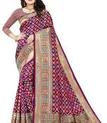 Women's Banarasi Silk Blend Saree With Unstiched Blouse Piece