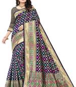 Women's Banarasi Silk Blend Saree With Unstiched Blouse Piece