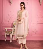 Soft Peach Embroidered Pakistani Pant Suit