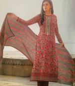 Designer Floral Printed Cotton Suit with Trendy Printed Dupatta